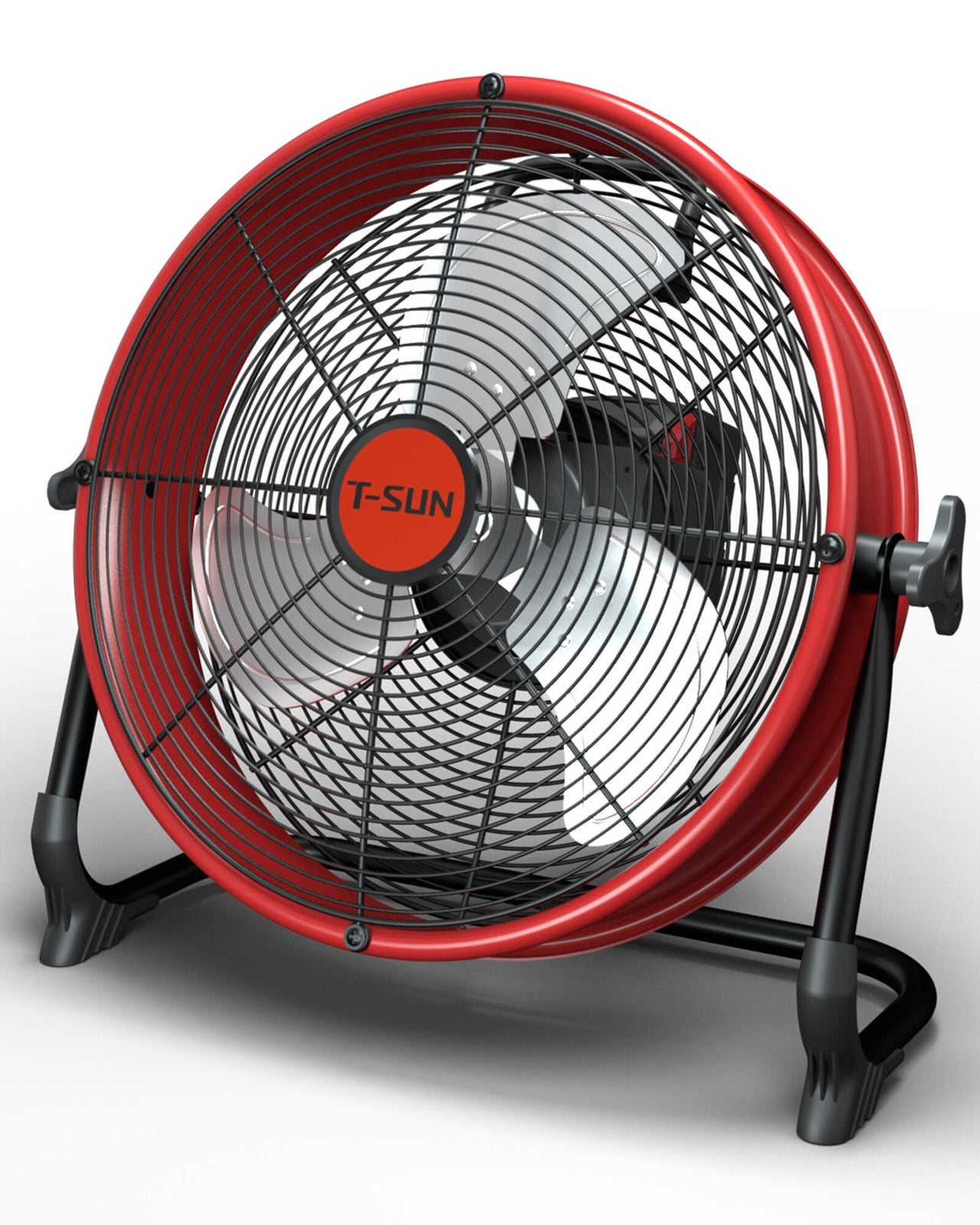 12" Battery Power Floor Fan Compatible with ith AC Adapter and USB Output, Milwaukee Battery -TSUN