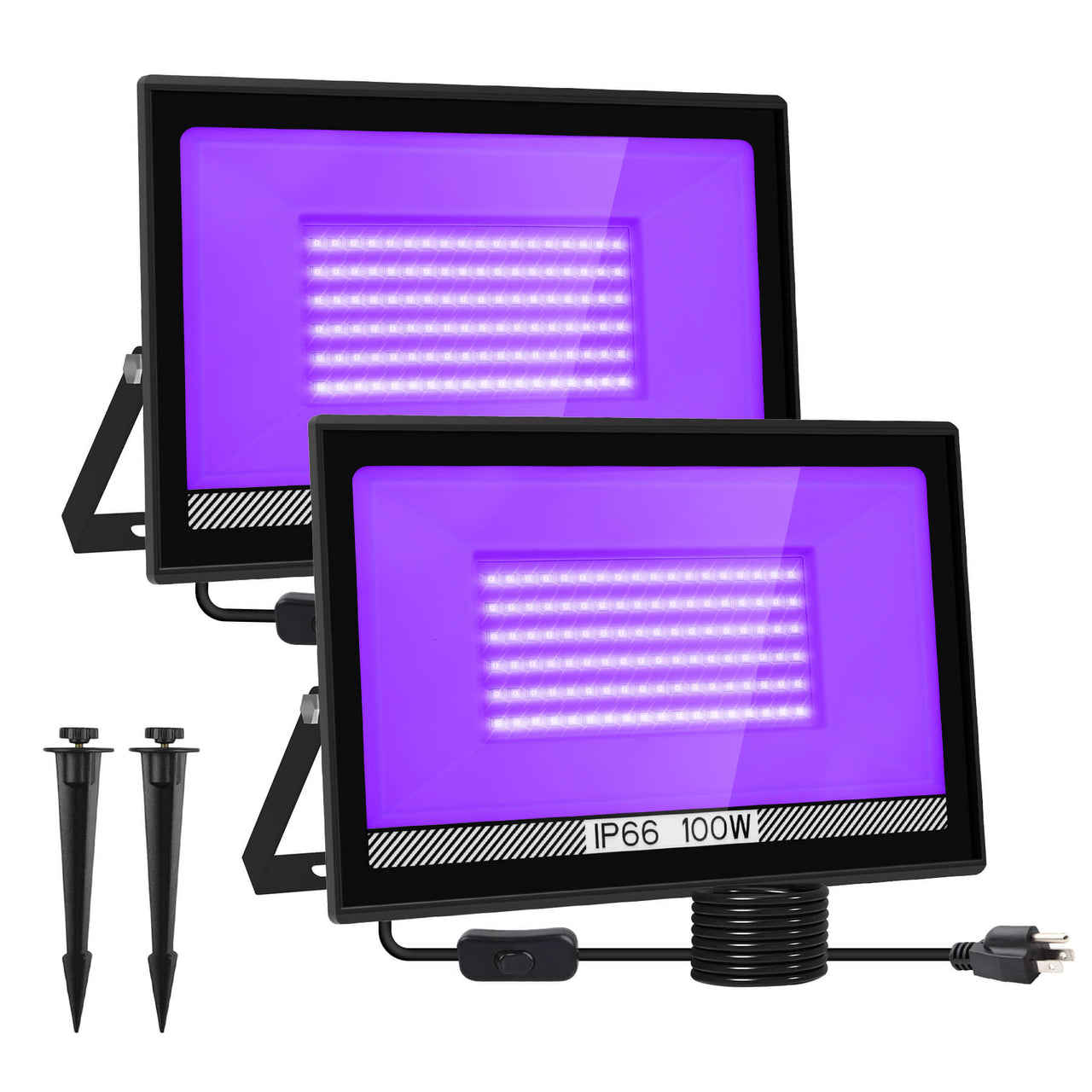 100W LED Black Lights IP66 Waterproof Purple Flood Lights