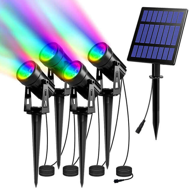 Solar Panel Battery for 4lamps RGB LED Outdoor Solar Spotlight