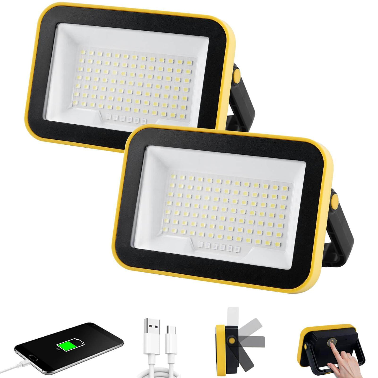 1450LM Portable Rechargeable Work Light with 5 Lighting & Power Bank
