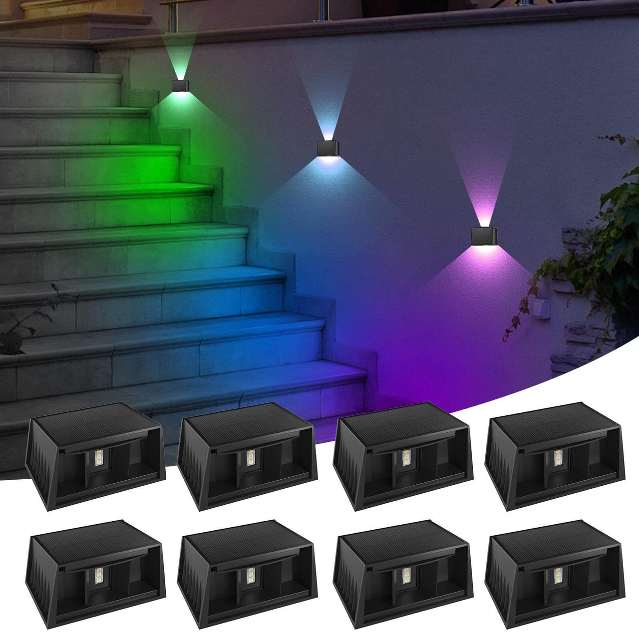 Up and Down Decorative Solar Wall Lights IP65 Waterproof Decorative Accent Lights