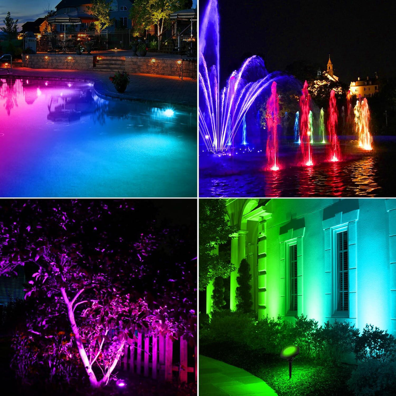 Bluetooth Submersible Pond Lights RGB IP68 Waterproof Fish Tank Lights 4/6/8 Lights