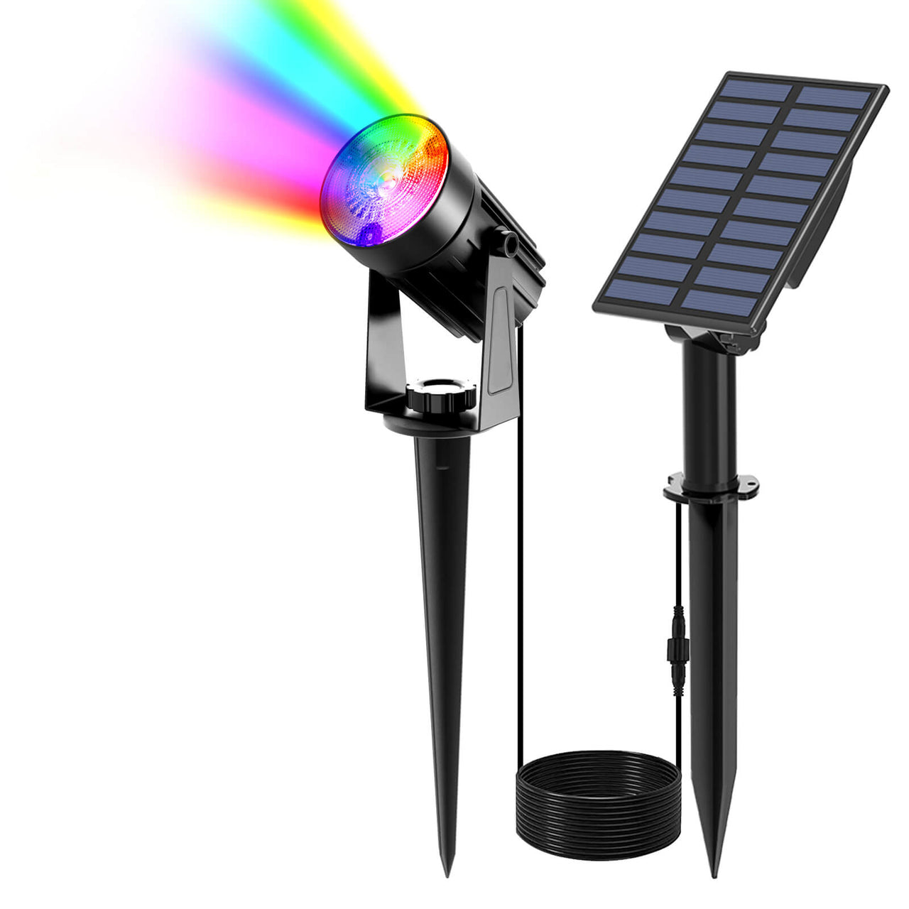 Colorful Changing LED Outdoor Solar Spotlight