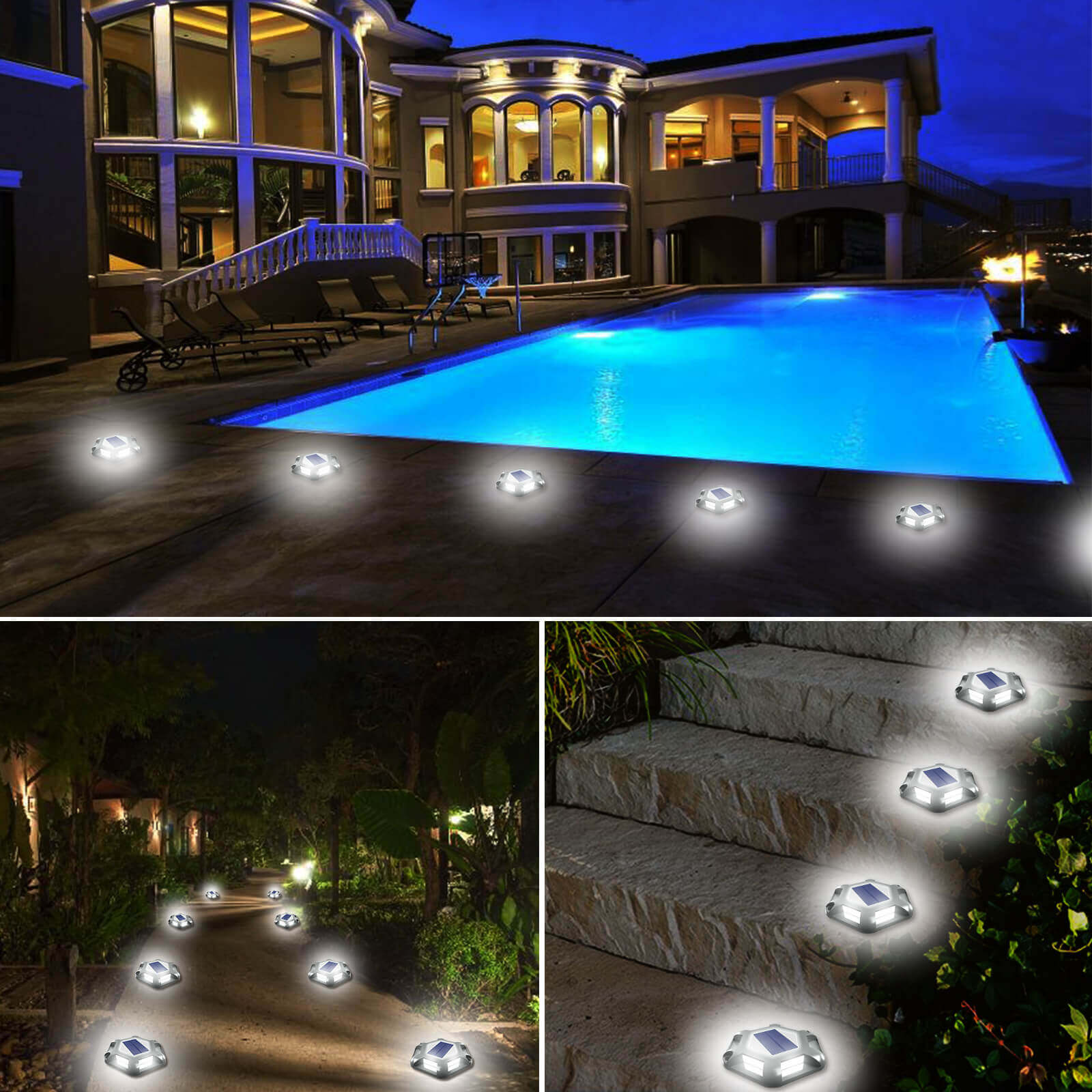 Solar lights for deck, pathway, stair