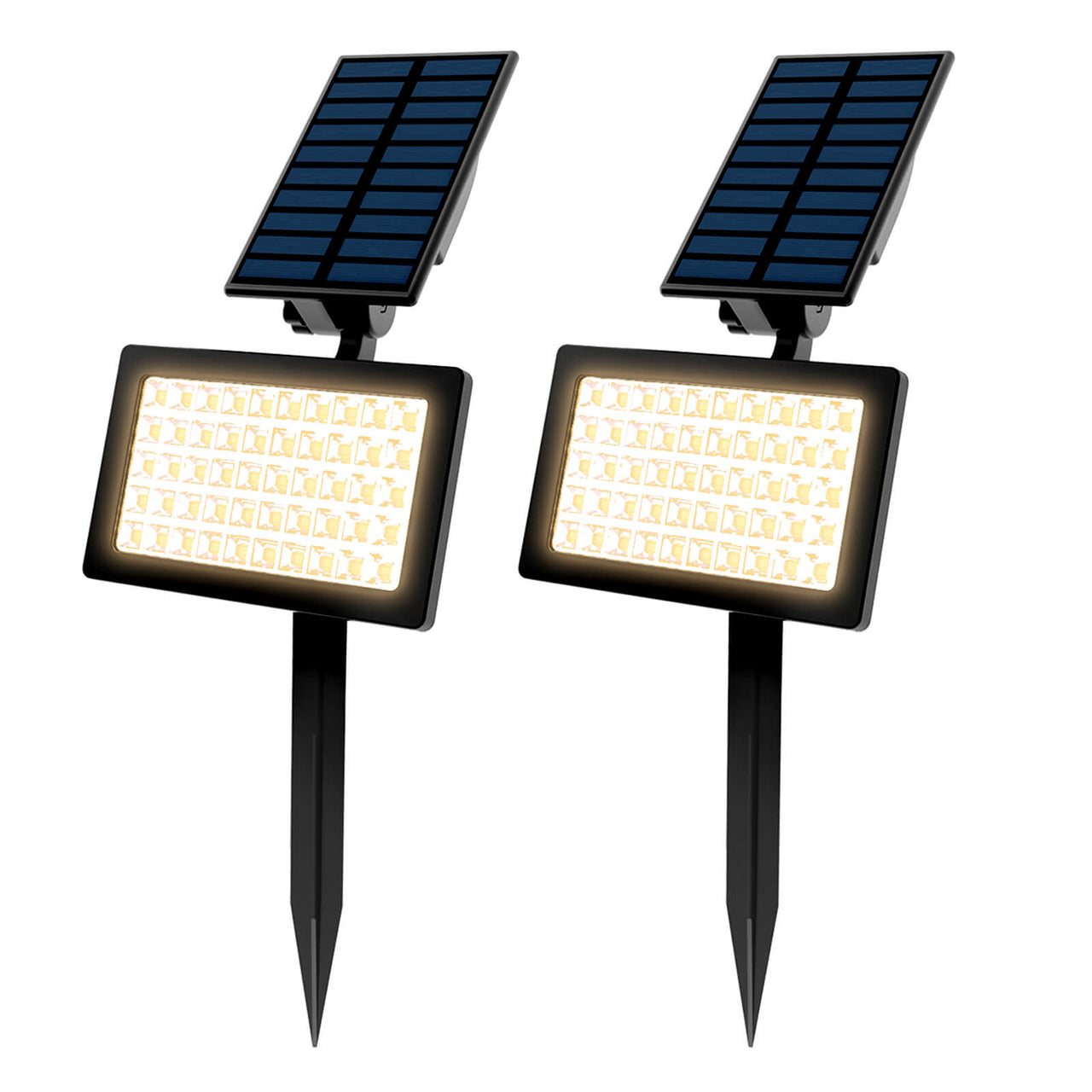 Warm White Solar Flood Lights 2-Pack