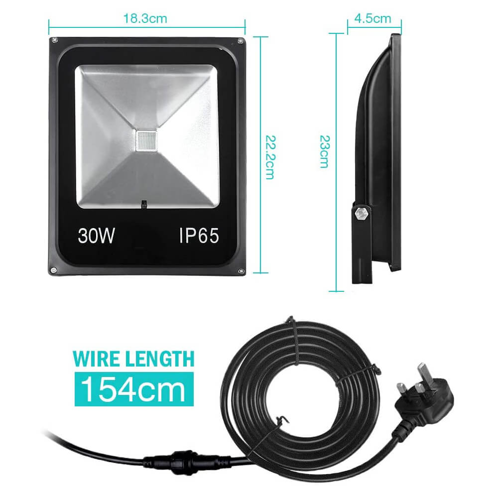 30W LED Flood Lights Size