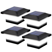 White solar post caps light 4 pack