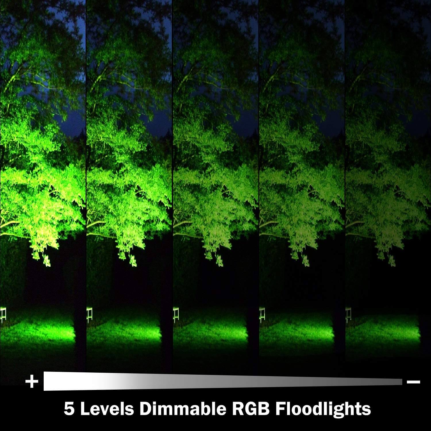 5 levels dimmable RGB floodlights