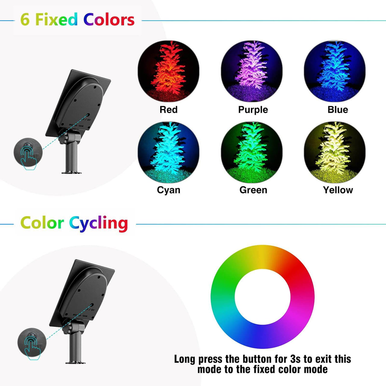 5 in 1 Color Changing Solar Landscape Spotlights