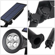 4 LEDs solar spotlight detail display