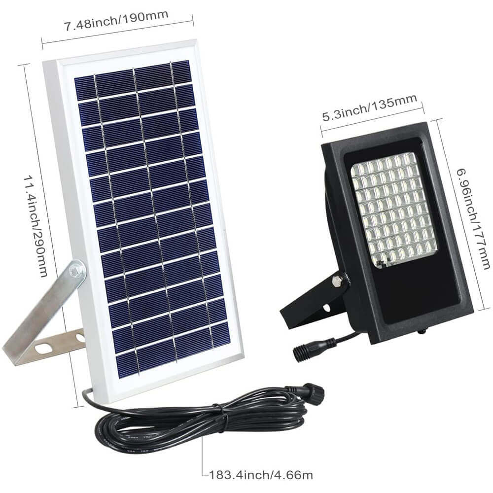 50W rgb solar flood light size