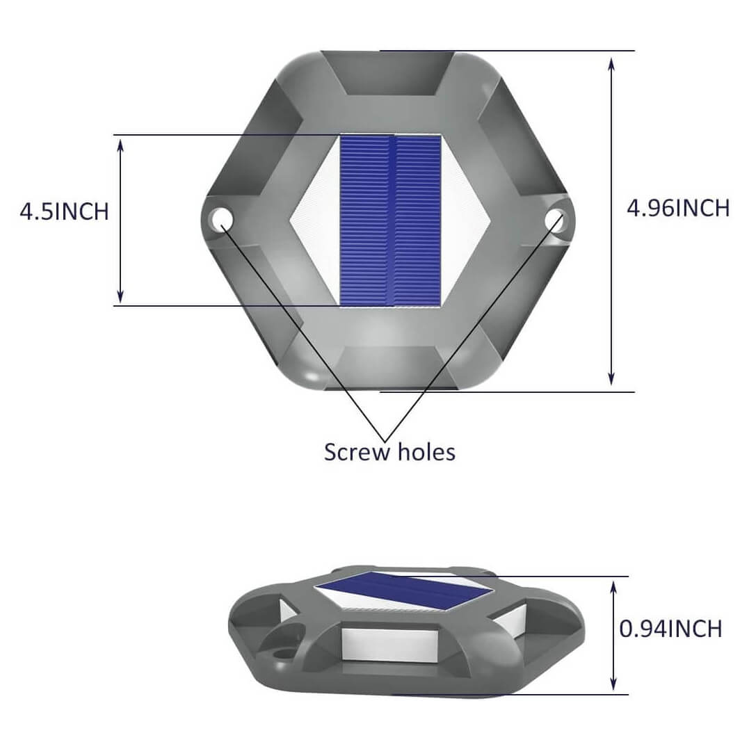 T-SUN Solar Deck Light Size