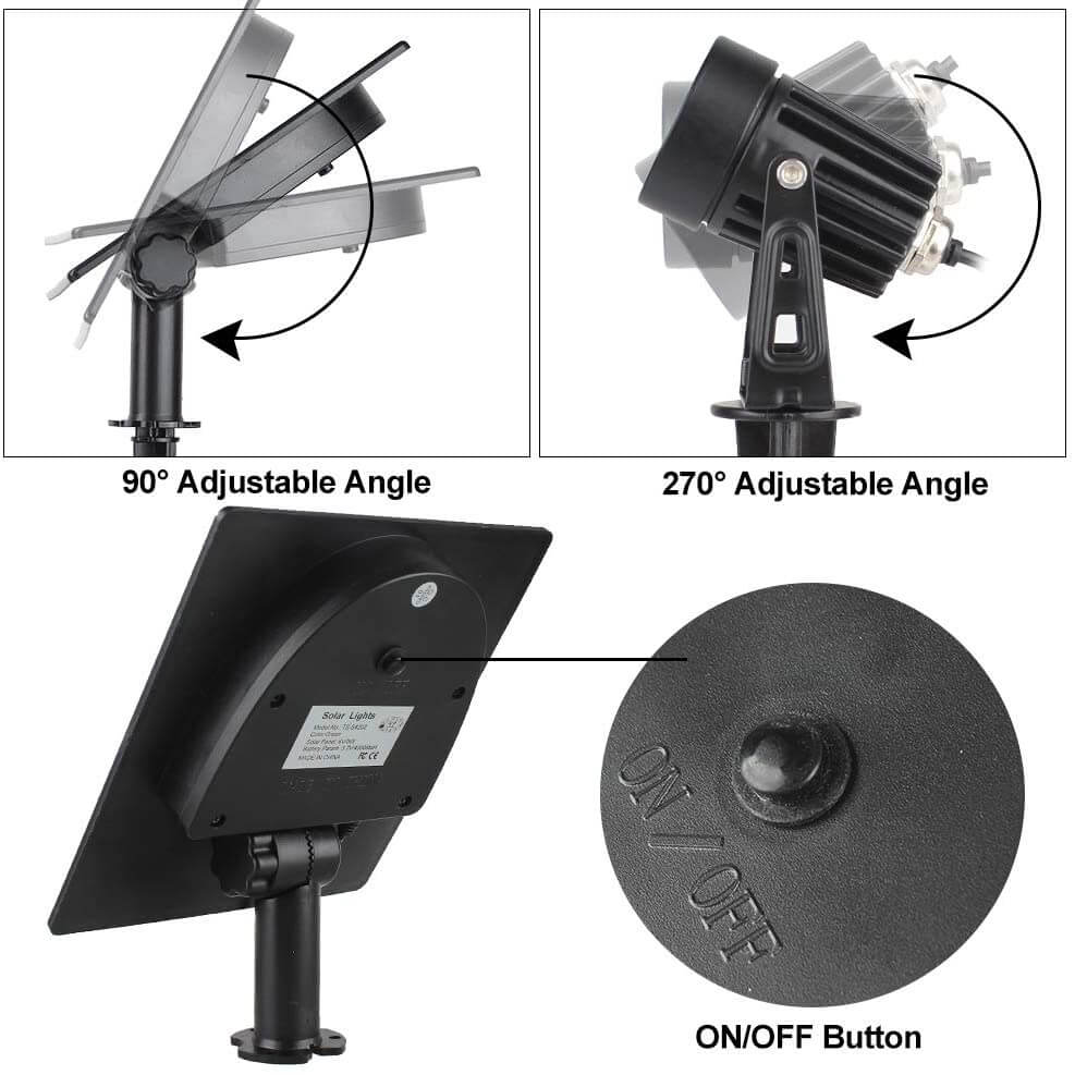 Adjustable Angle, on/ off switch button