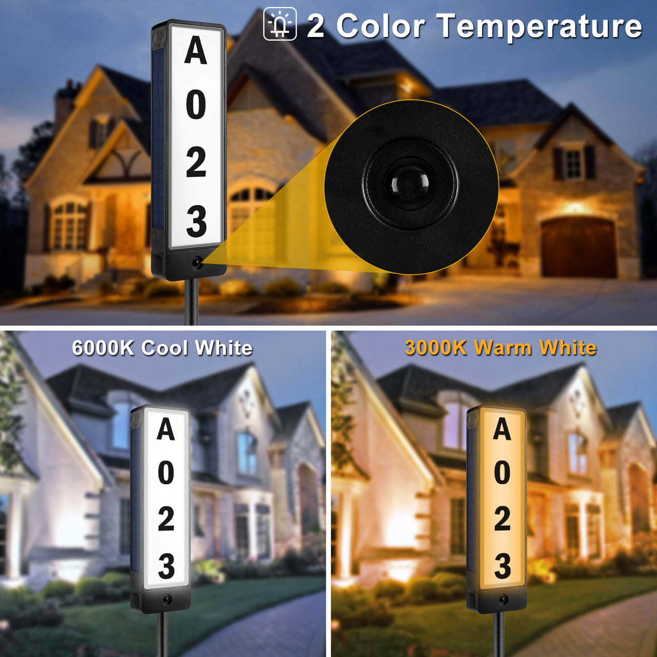 TSUN Solar House Number Stake Light