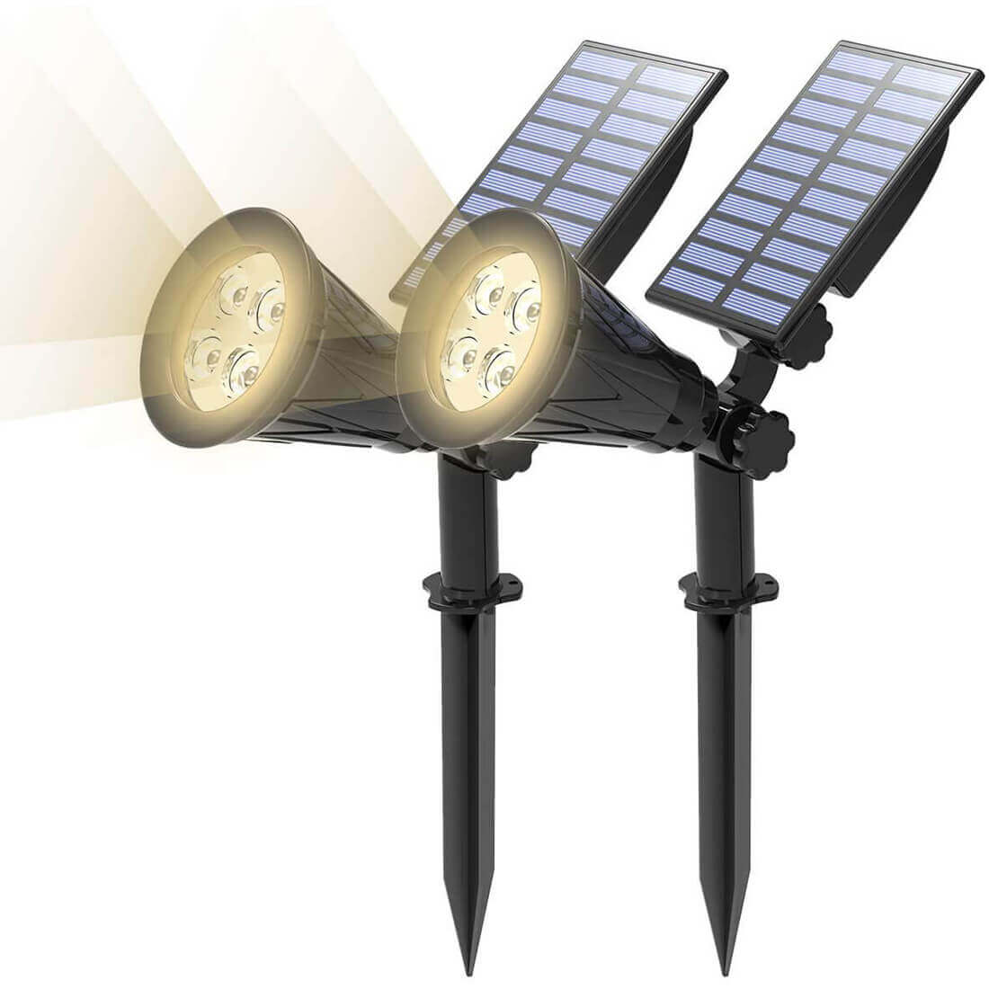 TSUN Warm White 4 LEDs Solar Spot Lights