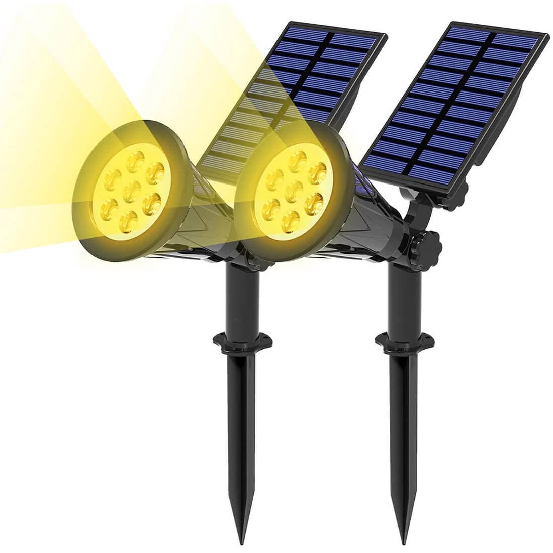 Warm White 7 LEDs Solar Spot Lights