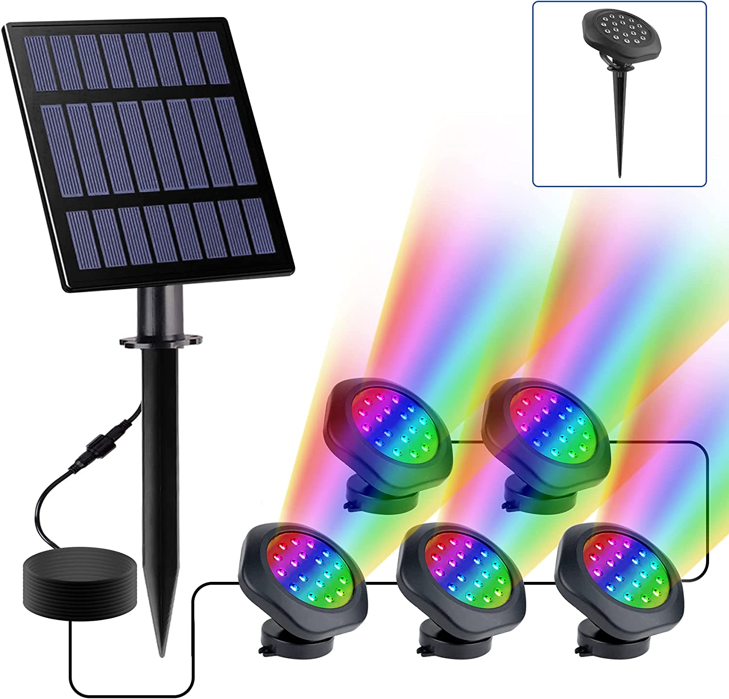 TSUN Color Changing Led Fountain Lights | Solar Pond Lights