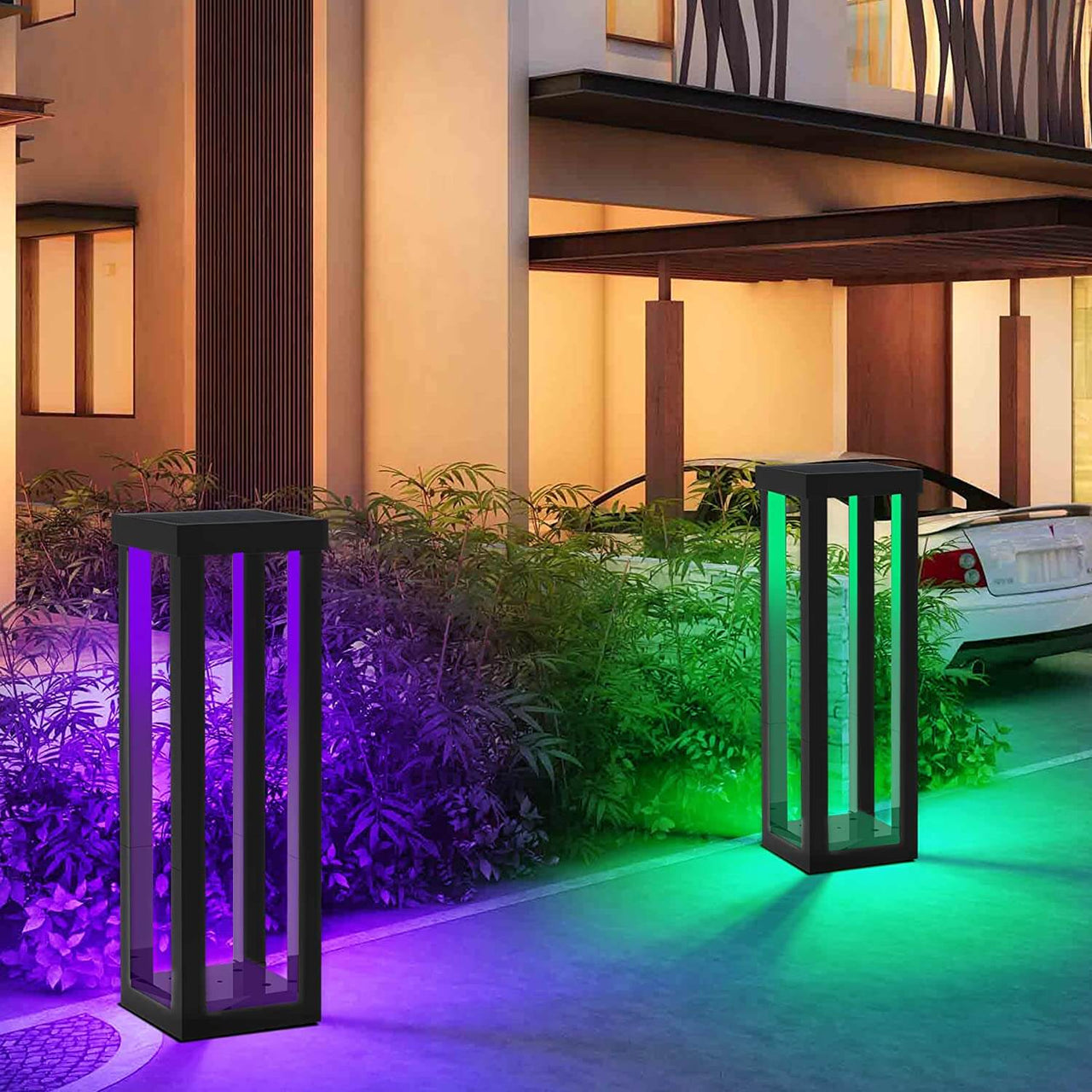 TSUN 24LED RGB Color Changing Outdoor Solar Patio Floor Lamp