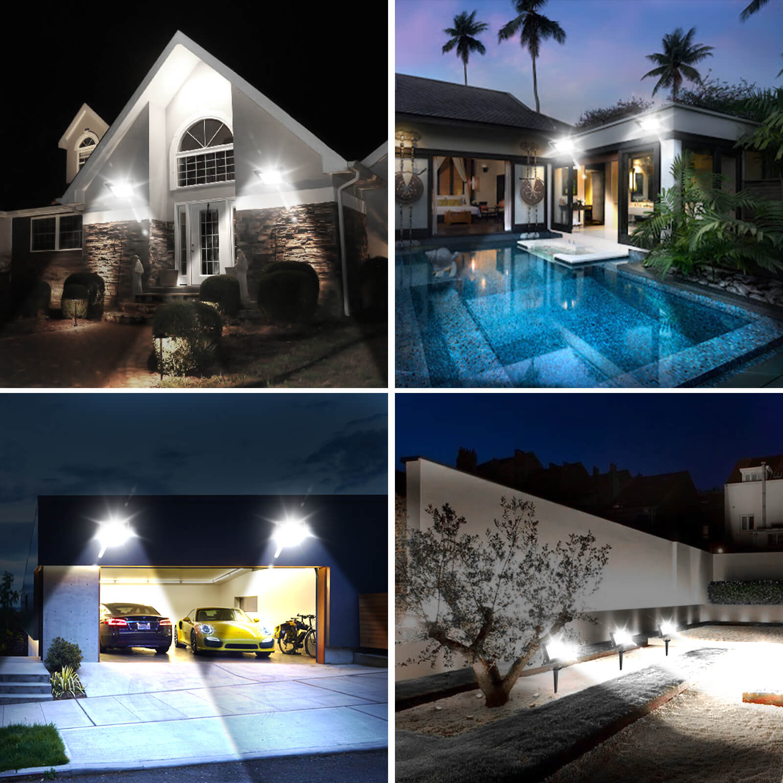 LED floodlights are suitable for outdoor courtyar