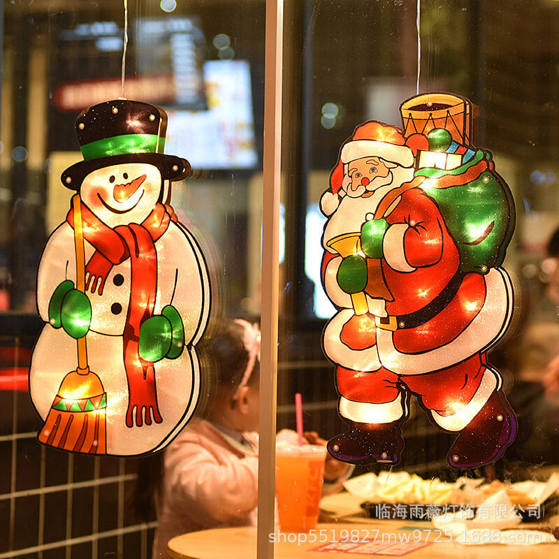 Santa Claus Shaped Christmas Suction Cup Hanging Light