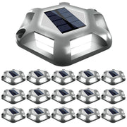 Gray Shell Solar Deck Lights White 16 Pack