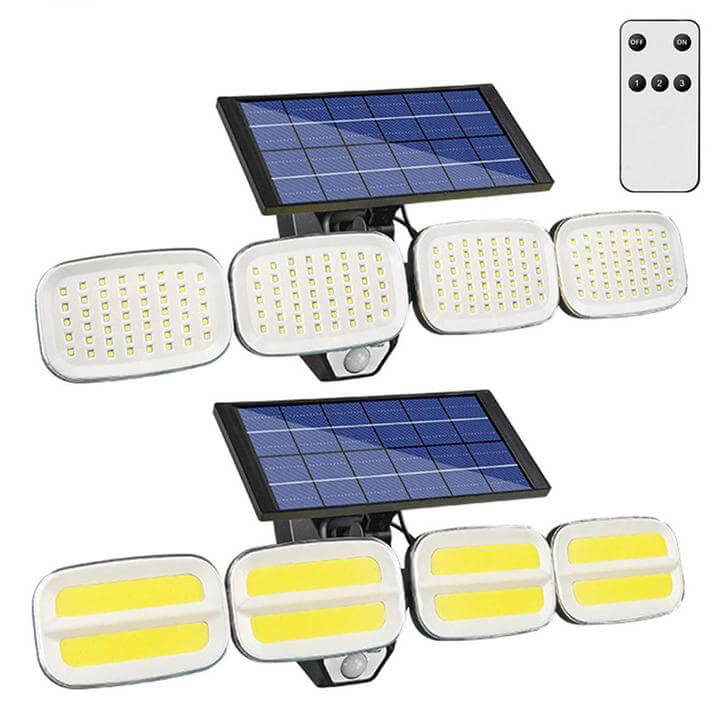 4 Heads Motion Sensor Solar Wall Light