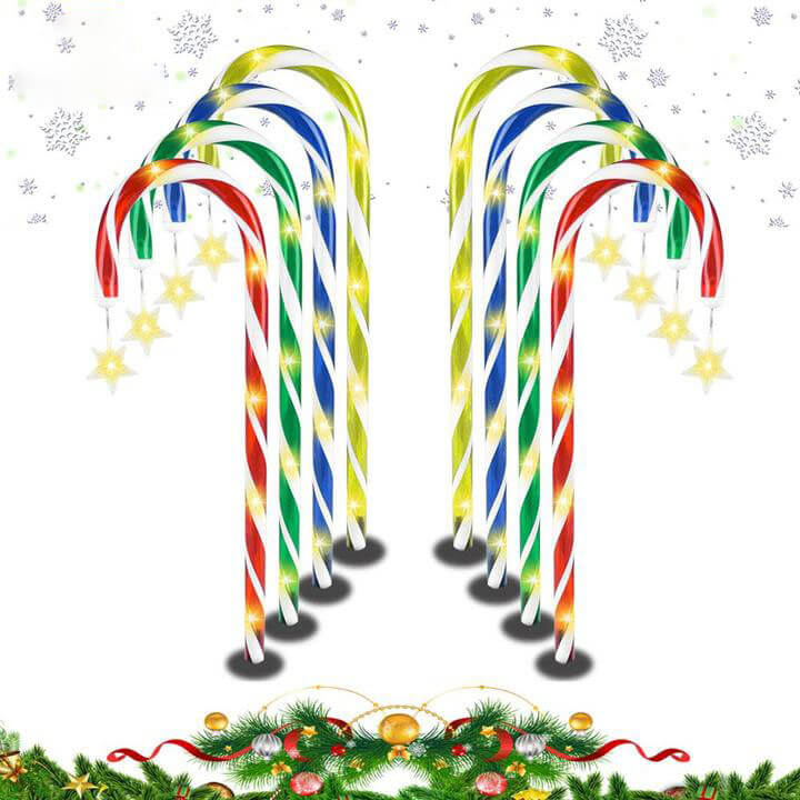 8Pcs/Set LED Christmas Lights Candy Cane Lights